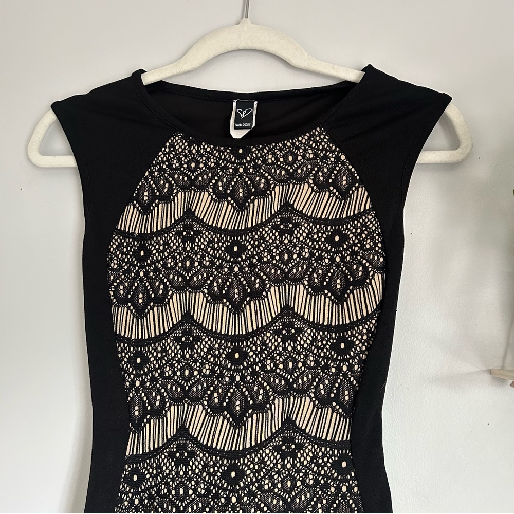 🩷WINDSOR LITTLE BLACK BODY CON TRENDING DRESS SIZE EXTRA SMALL CAPSULE WARDROBE - Picture 2 of 5